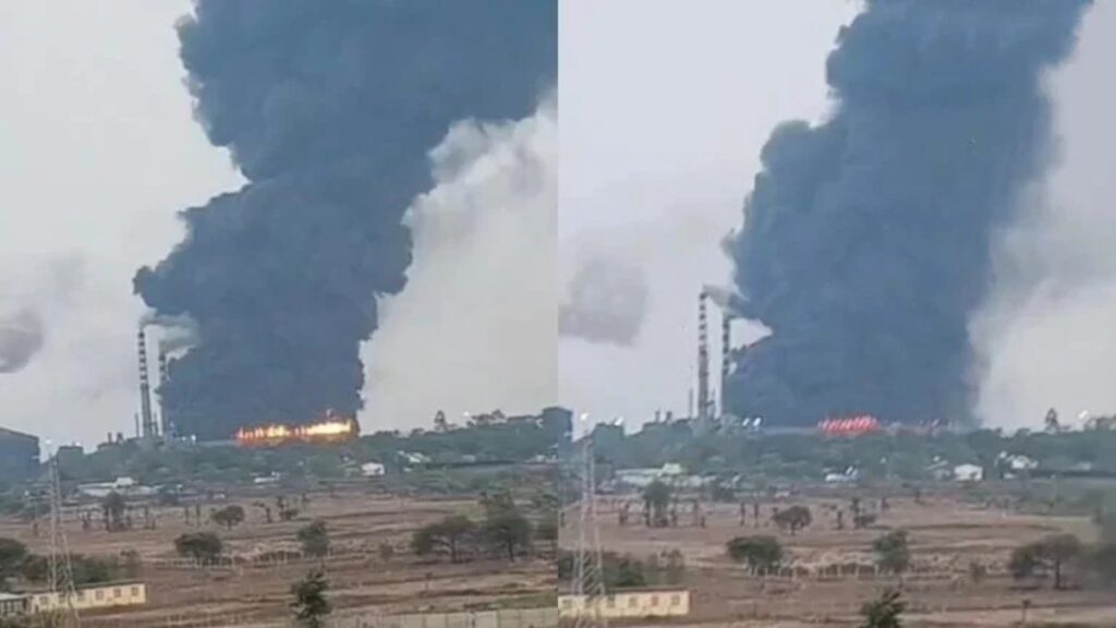 Steel Plant Fire : स्टील प्लांट में लगी भीषण आग, दूर-दूर तक फैला धुआं
