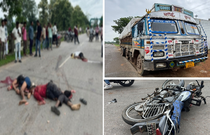 दर्दनाक सड़क हादसा: ट्रक की टक्कर से बाइक सवार तीन युवकों की मौत, चालक फरार दर्दनाक सड़क हादसा: ट्रक की टक्कर से बाइक सवार तीन युवकों की मौत, चालक फरार