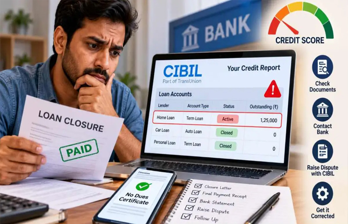Loan Closure: पूरा लोन चुका दिया, फिर भी CIBIL रिपोर्ट में दिख रहा बकाया, ऐसे ठीक कराएं गलती Loan Closure: पूरा लोन चुका दिया, फिर भी CIBIL रिपोर्ट में दिख रहा बकाया, ऐसे ठीक कराएं गलती