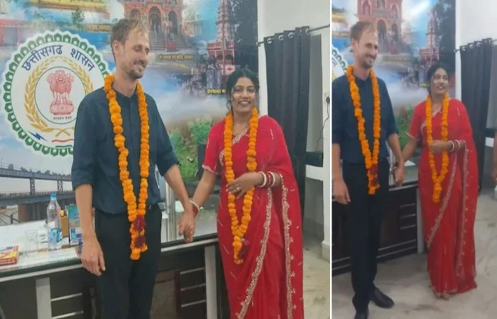 छत्तीसगढ़ के गांव की लड़की ने नीदरलैंड के युवक से की लव मैरिज, सात समंदर पार से आया दूल्हा, जांजगीर-कलेक्टर ऑफिस में हुई शादी छत्तीसगढ़ के गांव की लड़की ने नीदरलैंड के युवक से की लव मैरिज, सात समंदर पार से आया दूल्हा, जांजगीर-कलेक्टर ऑफिस में हुई शादी