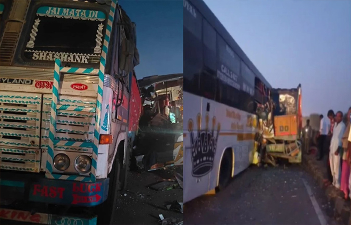 सड़क हादसा: रायपुर-बिलासपुर हाइवे पर खड़े ट्रक से टकराई तेज रफ्तार बस, 3 यात्रियों की मौत, 10 घायल सड़क हादसा: रायपुर-बिलासपुर हाइवे पर खड़े ट्रक से टकराई तेज रफ्तार बस, 3 यात्रियों की मौत, 10 घायल